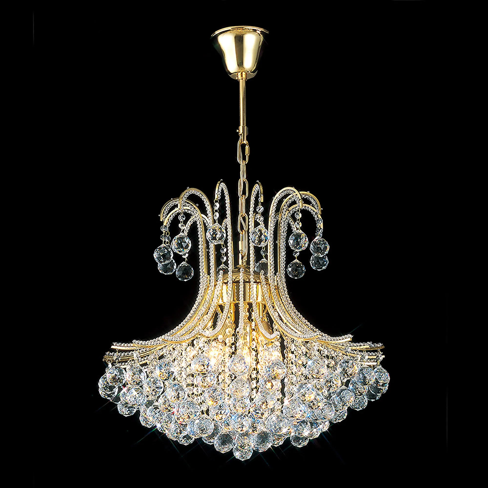 IL30217  Bask Crystal Chandelier 6 Light (18.5kg) French Gold